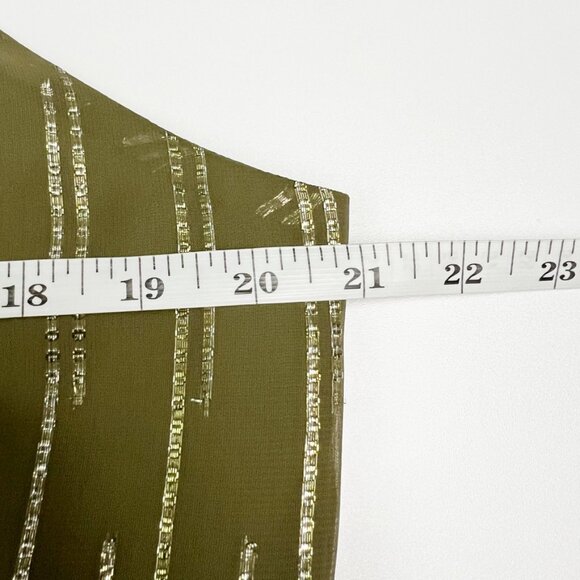 NWT Express Maxi Dress Olive Green Metallic Cutout Ruched Front Women's Size XL - Picture 10 of 16